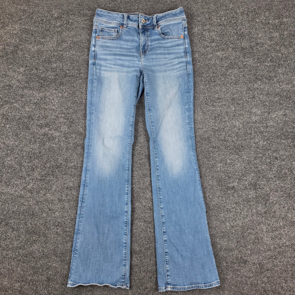 American Eagle Kick Boot Jeans Womens 4 Next Level Stretch Light Wash Blue Denim